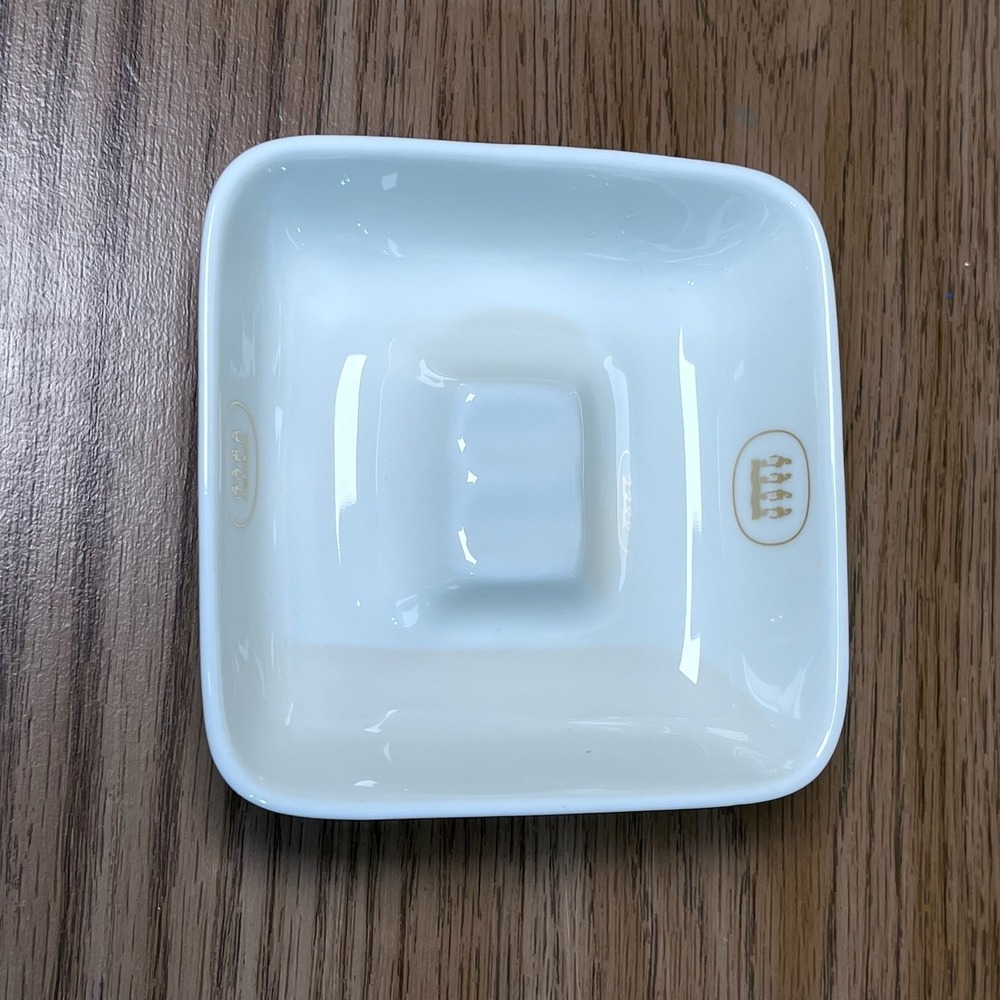 Schonwald Germany Ciga Hotels Square Porcelain Ashtray White Gold Logo‎ 0393 EX